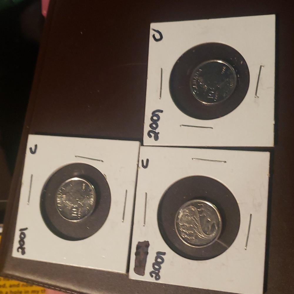 3 2001 limited edition dimes